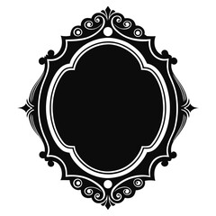 Vintage frames vector clean black silhouette design white background