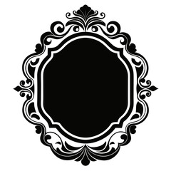 Vintage frames vector clean black silhouette design white background