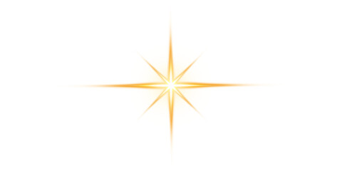Radiant Golden Star with Transparent Background Effect Design