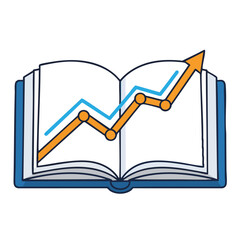 An open book with a growth chart displayed on its pages.