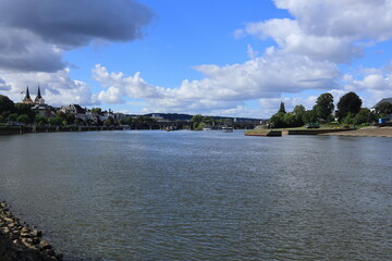 Fototapeta premium Blick vom Deutschen Eck in Koblenz Richtung Mosel