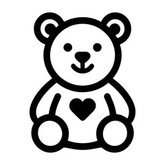 Naklejka premium teddy bear with heart on chest