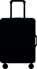 Black suitcase for travel isolated on white