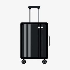 Black suitcase for travel isolated on white