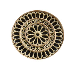 Assisi, Italy - UNESCO World Heritage Site. Cathedral of San Rufino, rosette or rose window - a circular decorated window, typical of Gothic churches in Europe