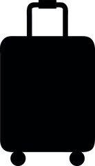 Black suitcase for travel isolated on white