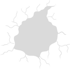 Broken wall crack hole illustration in Realistic damaged surface design for texture, background, or construction concept. Abstract cracked wall vector graphic art.