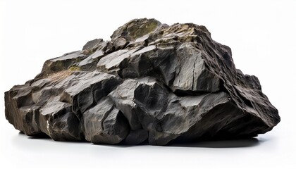 Obraz premium a rugged basalt rock isolated on white