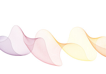 Dynamic abstract gradient wave from purple to orange on an isolated white background. Eps 10