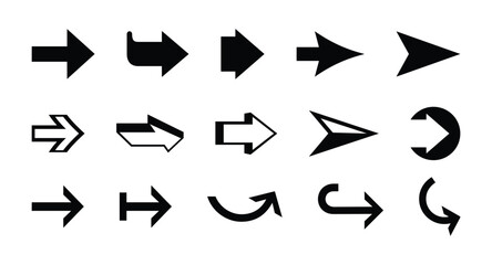small arrows. arrow icon collection with various type of arrow. transparent vector
