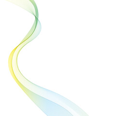 Abstract dynamic wave of green and blue gradient colors on white background. Eps 10
