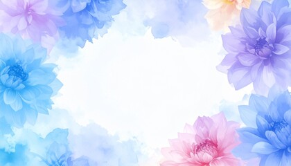 beautiful colorful flowers border frame background with copy space, graphic resource