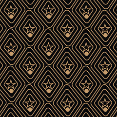 black and golden seamless pattern