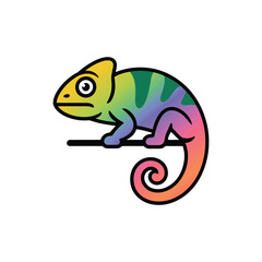 Colorful Chameleon on a Branch