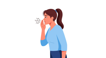 Woman Whispering Secret with Discretion, Sharing Confidential Information or Gossip in a Private Conversation, Portraying Subtle Communication and Hushed Dialogue