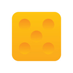 Logo icon dice orange texture cheese. Company and business logo template