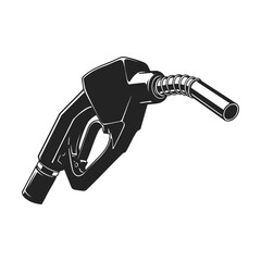 Black and White Line Art Illustration of Fuel Pump Nozzle
