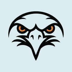 Intense Eagle or Falcon Head Mascot Fierce Bird of Prey Vector