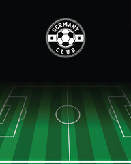 City of German Club Stamp Seal with Germany Football green field, Vector Illustration Abstract Editable image, Social Media Post