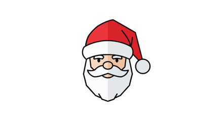 Illustration of Santa Claus with a red hat and white beard.