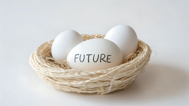 White eggs in a nest representing future financial planning - Powered by Adobe