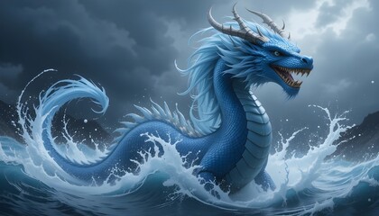 Fototapeta premium blue dragon head