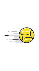 Animated Tennis Ball with Motion Lines Illustrating Speed and Movement.