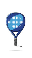 Blue Padel Racket with Arrow Design for Sports and Recreation.