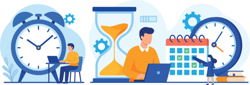 Time management and productivity concept illustration