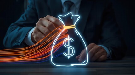 Financial growth strategies office setting digital art professional environment close-up view money management concept