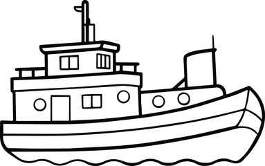 Fototapeta premium tugboat outline vector for marine and shipping design