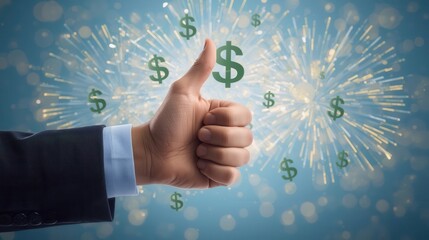 Celebrating financial success business growth strategies office environment graphic content positive outlook