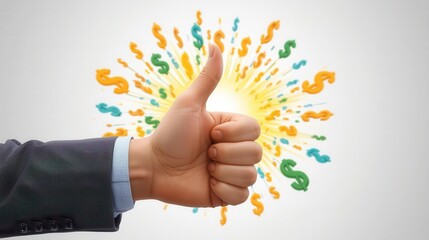 Celebrating financial success positive business action office graphic design vibrant environment close-up view growth mindset