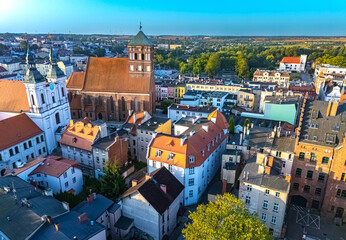 Aerial view of Chojnice in the Pomeranian Voivodeship, Poland