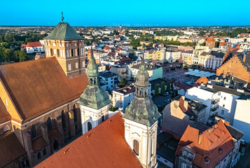 Aerial view of Chojnice in the Pomeranian Voivodeship, Poland