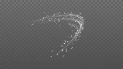 Airflow effect overlay. Vector illustration of a smooth wind wave on a transparent background. Fresh air for cleaning, cooling, or replacing air. Wind wave effect.