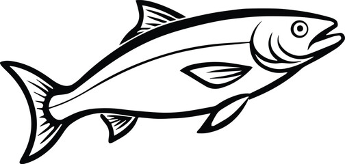 salmon outline vector for fishing and wildlife design
