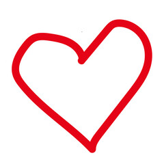 red heart on white background