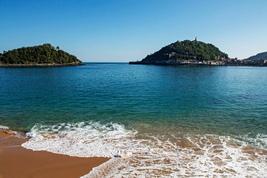 Coast and Cantabrian Sea in front of San Sebastian, Basque Country, Spain