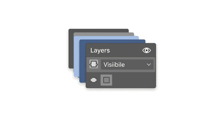 Obraz premium Layer icon set in minimalistic flat design with visibility toggle