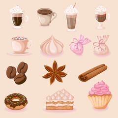Coffee and Dessert Clipart Set for Menus, Packaging and Invitations