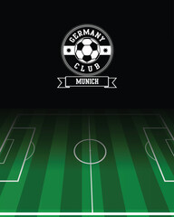 City of Munich Stamp Seal with Germany Football green field, Vector Illustration Abstract Editable image, Social Media Post