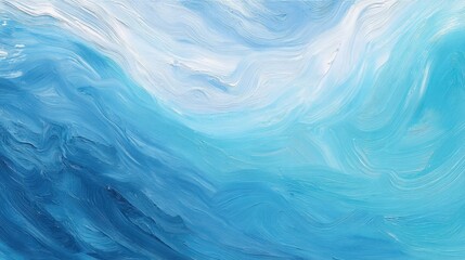 Fototapeta premium Blue wave texture with paint brush strokes. Abstract ocean water background. Energetic flowing motion for graphic design.