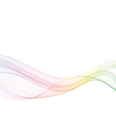 Horizontal abstract wave of rainbow color gradient on a clean isolated white background. Eps 10