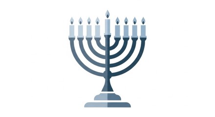 Minimalist Hanukkah Menorah Icon in a Stylized Modern Glyph Design
