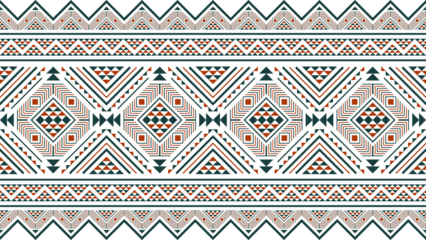 Ethnic pattern seamless geometric design. Traditional design for background, carpet, wallpaper, clothes, wrapping cloth, batik. Vector illustration.