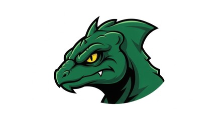 Powerful Mascot Logo of a Basilisk Character Focused Watchful Gaze
