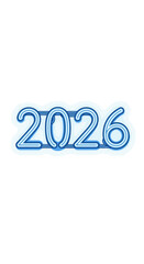 Neon Blue 2026 Sign Illuminating the Future Year.