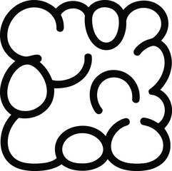 Abstract organic cloud-like forms in black outline icon shapes