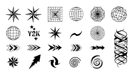 Modern Geometric Shape Abstract Icon Set